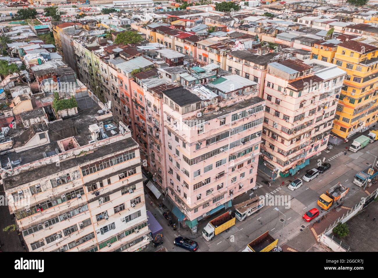 Kowloon Rooftops Amazing Colorful messy rooftop on dense old residential house in ...
