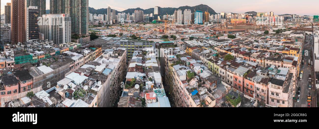 Kowloon Rooftops Amazing Colorful messy rooftop on dense old residential house in ...