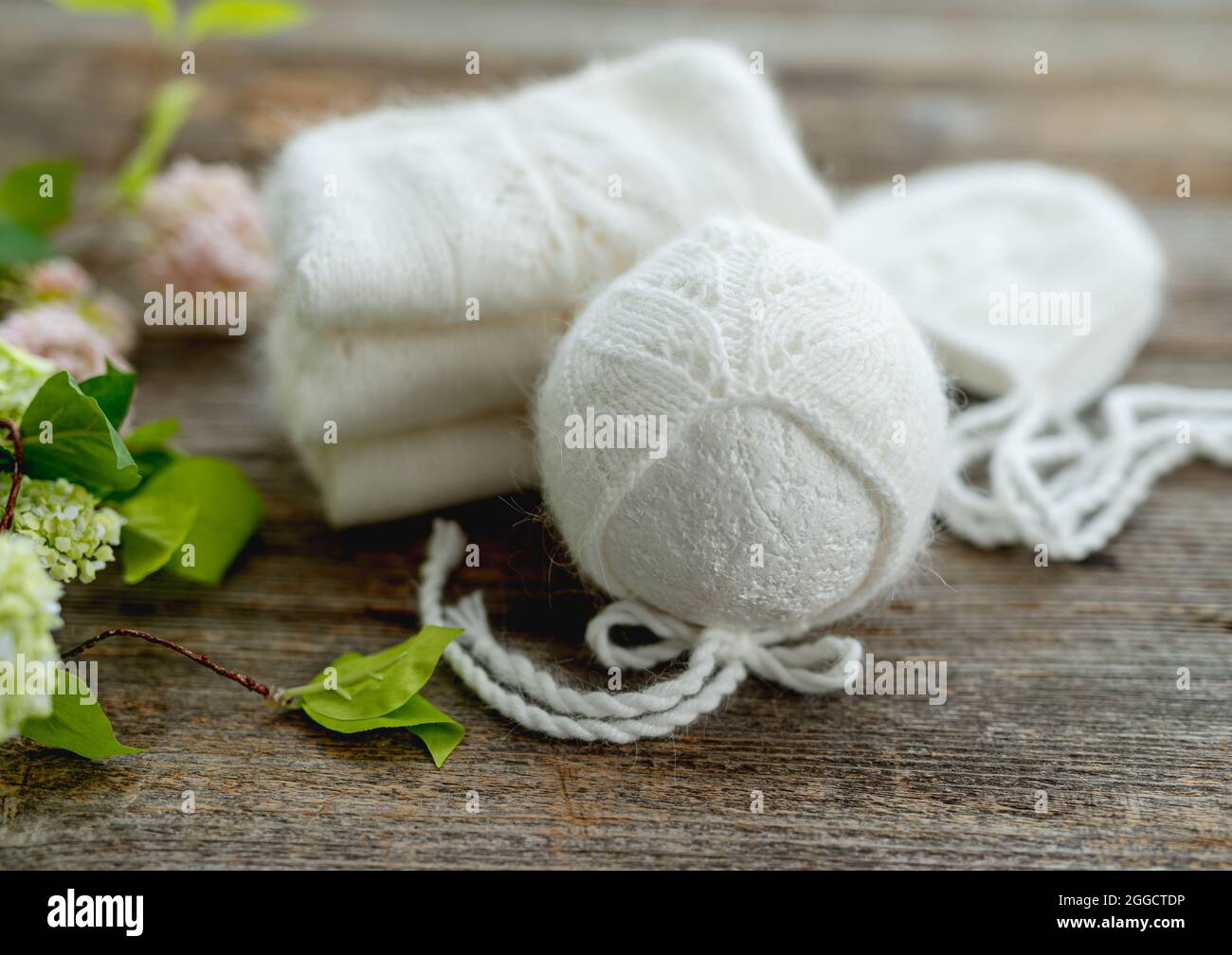 Newborn clothes composition Stock Photo Alamy