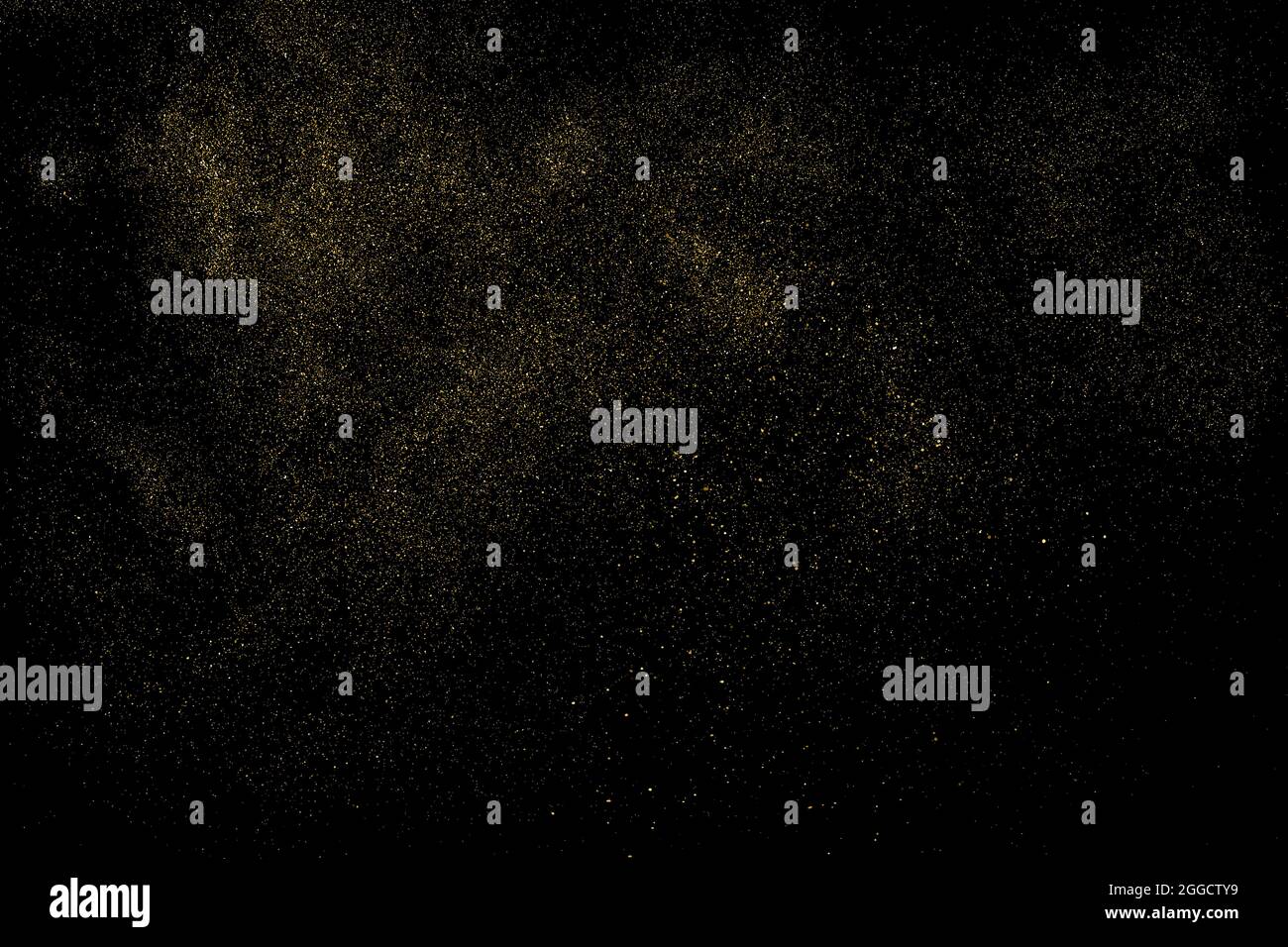Gold Glitter Texture Isolated on Black Background. Golden stardust ...