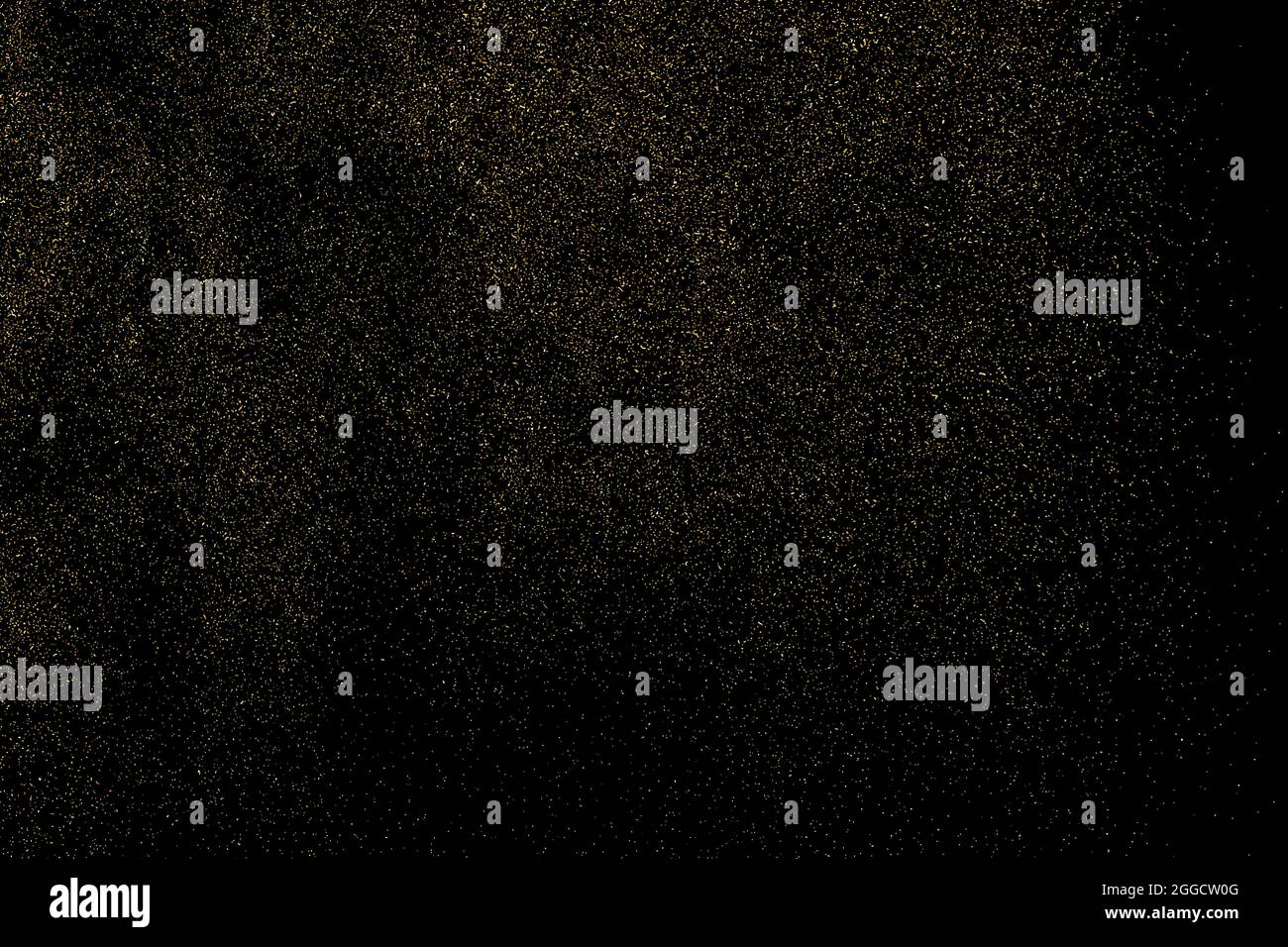 Gold Glitter Texture Isolated on Black Background. Golden stardust ...