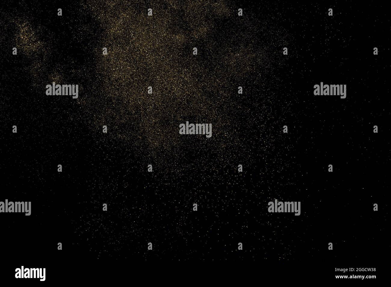Gold Glitter Texture Isolated on Black Background. Golden stardust ...