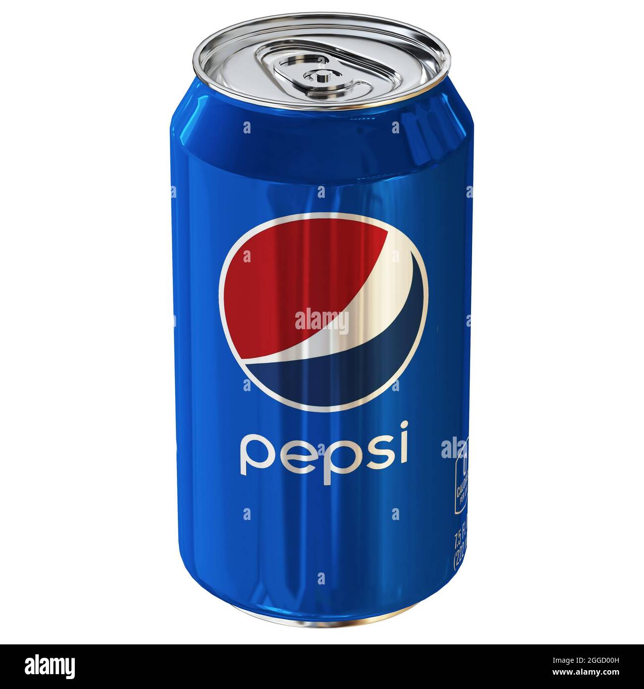 Pepsi  can  3d model concept render with white background. Stock Photo