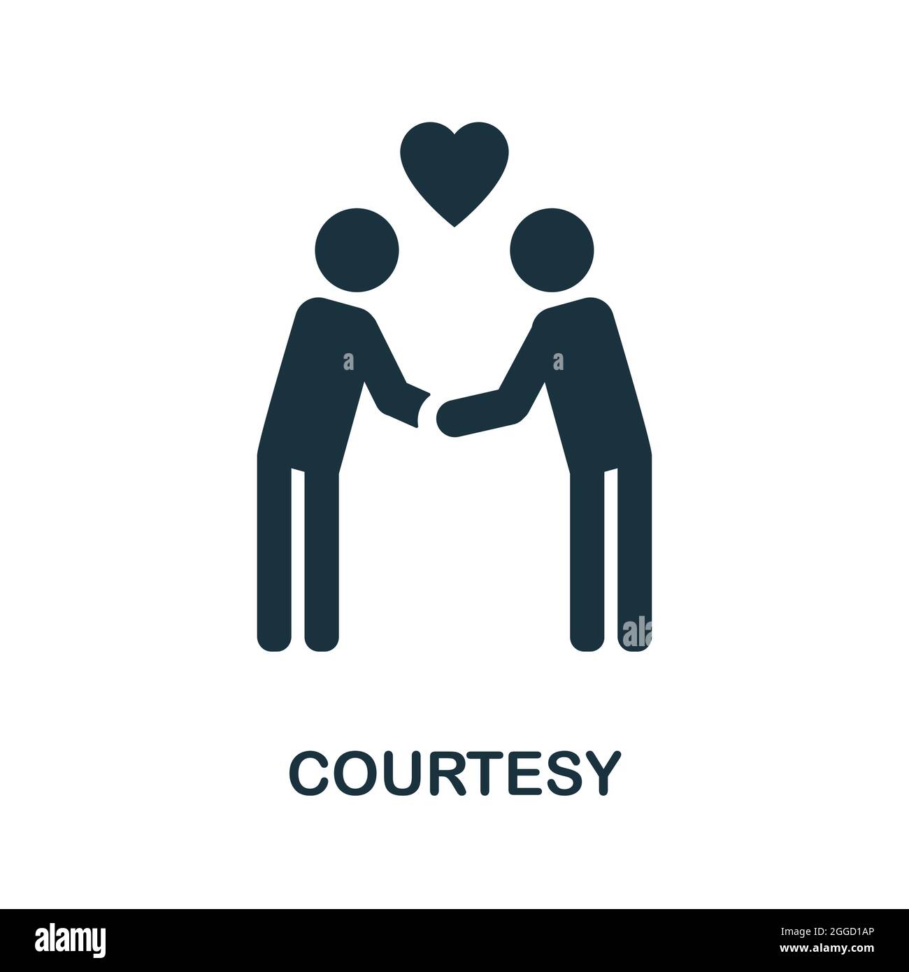 Courtesy flat icon Colored sign from positive attitude collection Courtesy flat icon Colored sign from positive attitude collection