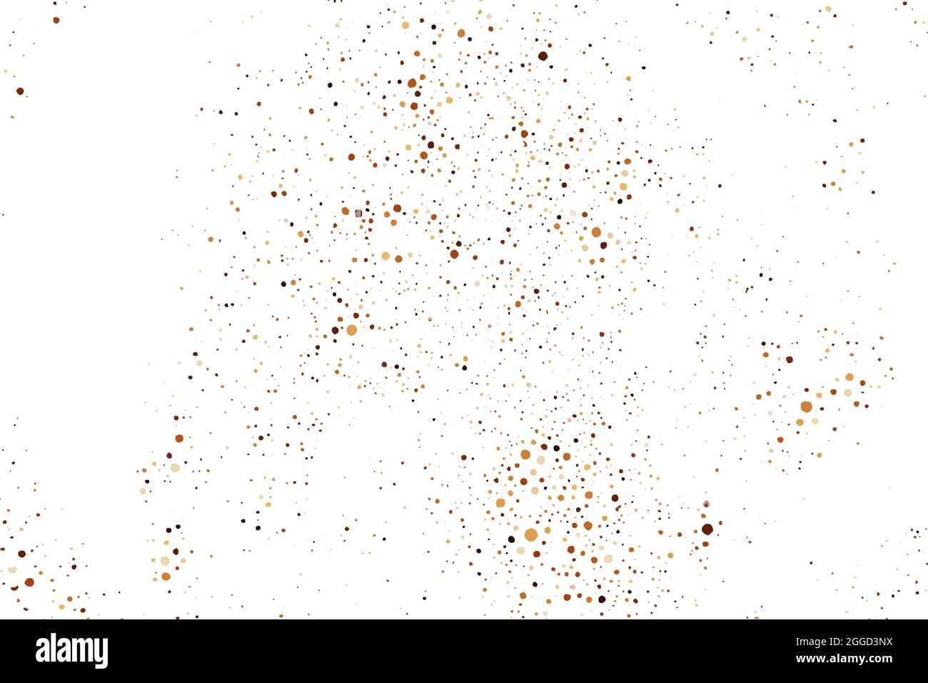Coffee Color Grain Texture Isolated on White Background. Chocolate Shades Confetti. Brown Particles. Digitally Generated Image. Vector Illustration, E Stock Vector