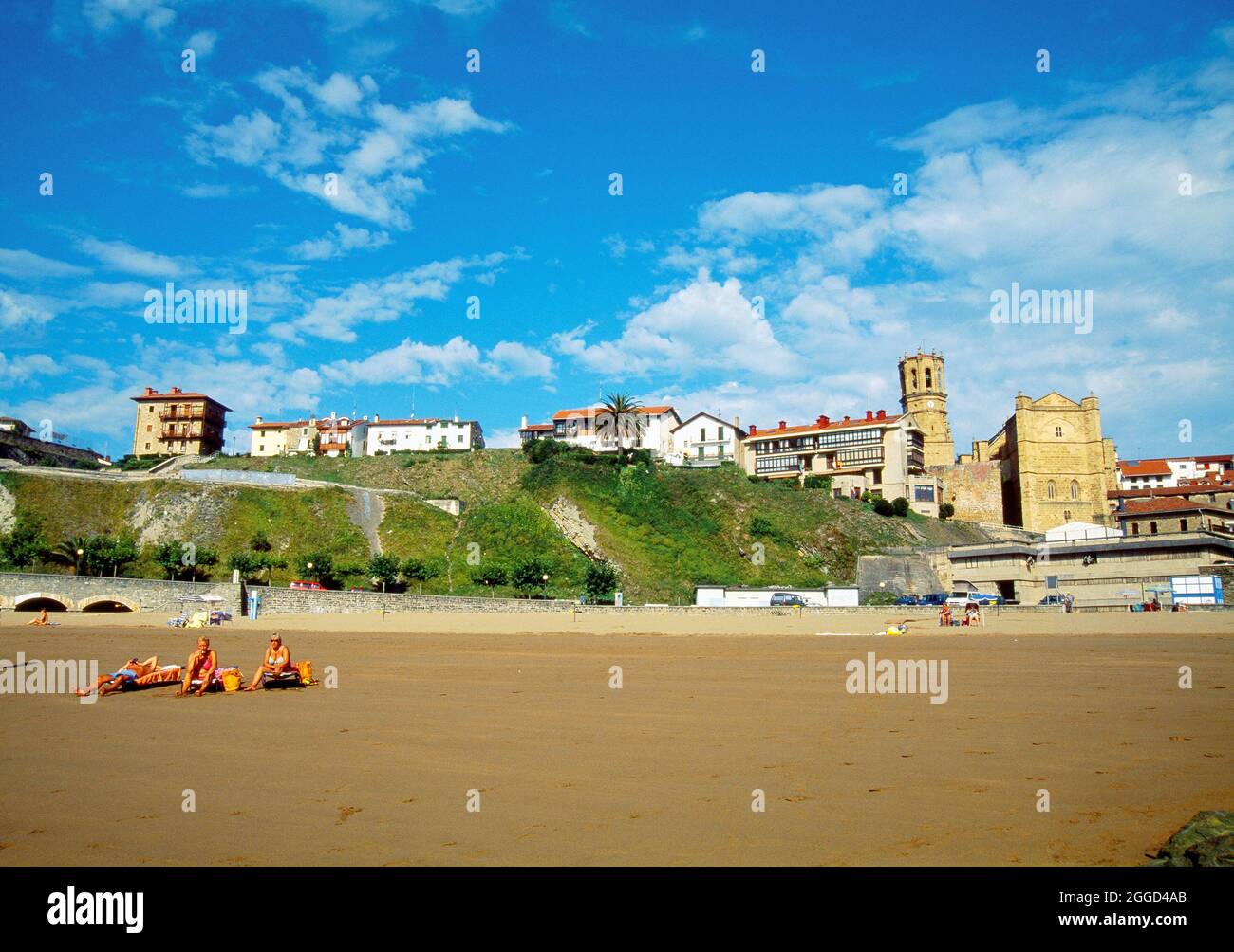Beach. Guetaria, Guipuzcoa province, Basque Country, Spain. Stock Photo