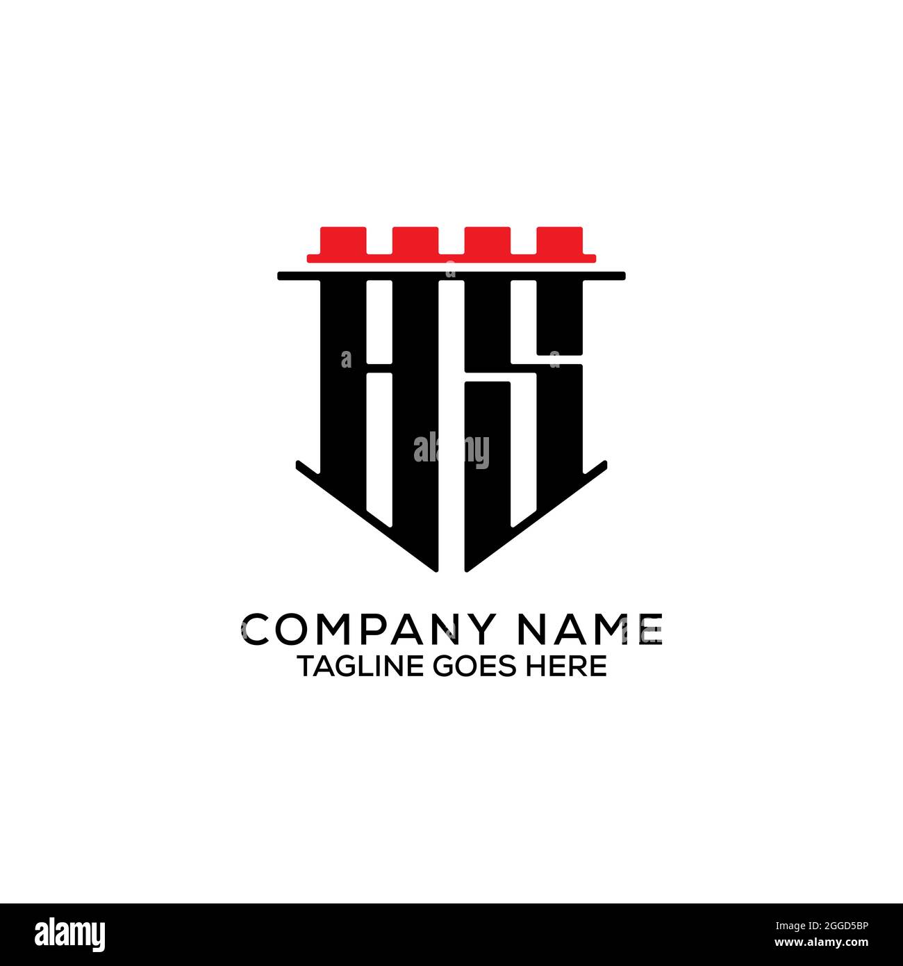 Letter name BS logo design with Badge shape vector illustration Stock Vector