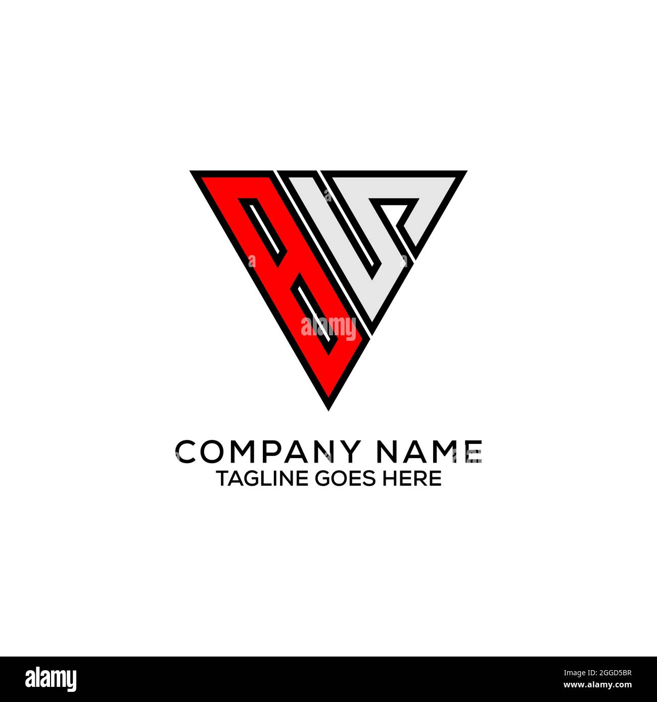 Letter name BS logo design with triangle shape vector illustration Stock Vector