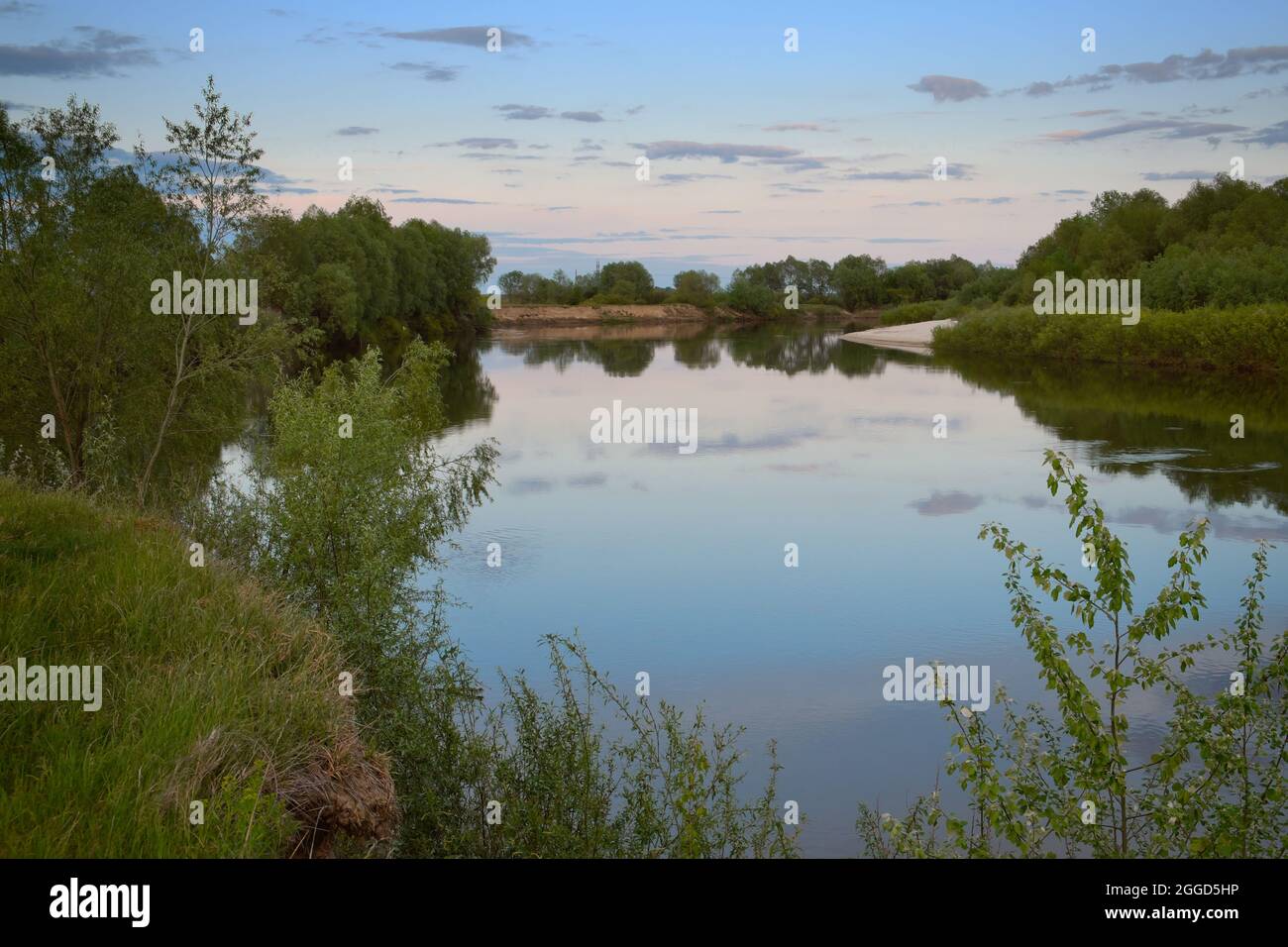 Summer evening on river bank hi-res stock photography and images - Alamy