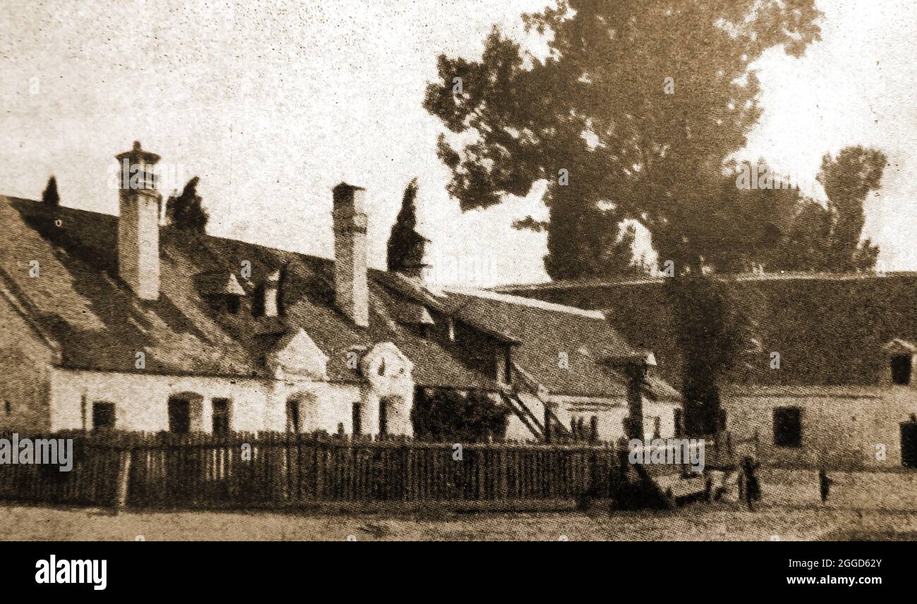 A 1939 printed photograph of the birthplace (1811) of composer Franz Liszt  ( aka   Liszt Ferencz and  Liszt Ferenci) in  Raiding (aka Doborján) , Hungary. Liszt  (1811 – 31 July 1886) was a Hungarian composer, virtuoso pianist, conductor, arranger, music tutor,  and organist . He was known to be not only a philanthropist and  Hungarian nationalist, but also  Franciscan tertiary (a member of the third religious order of the Franciscan faith). Stock Photo