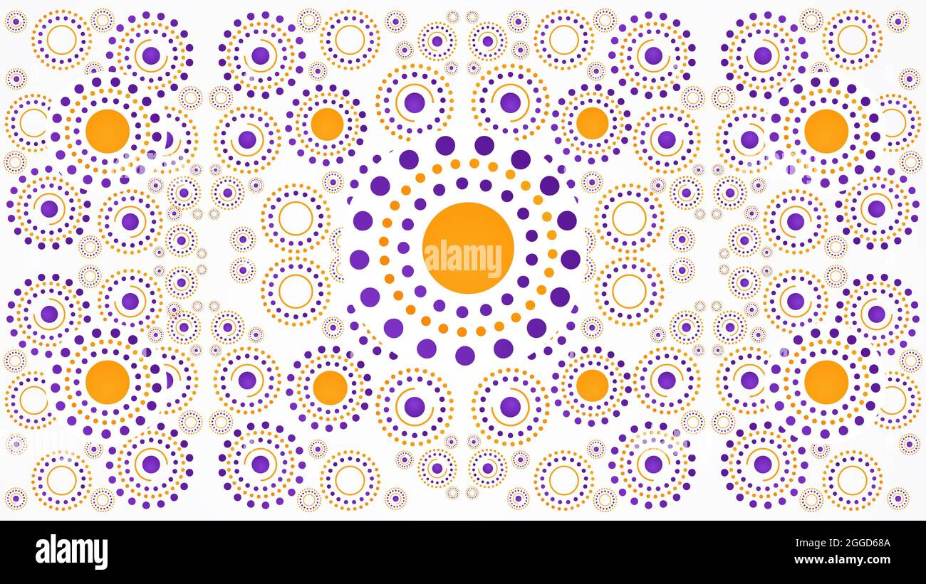 abstract orange and purple circle pattern background design Stock Photo