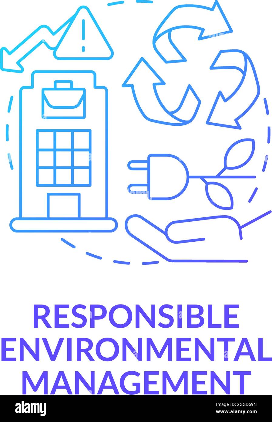 Responsible environmental management blue gradient concept icon Stock Vector