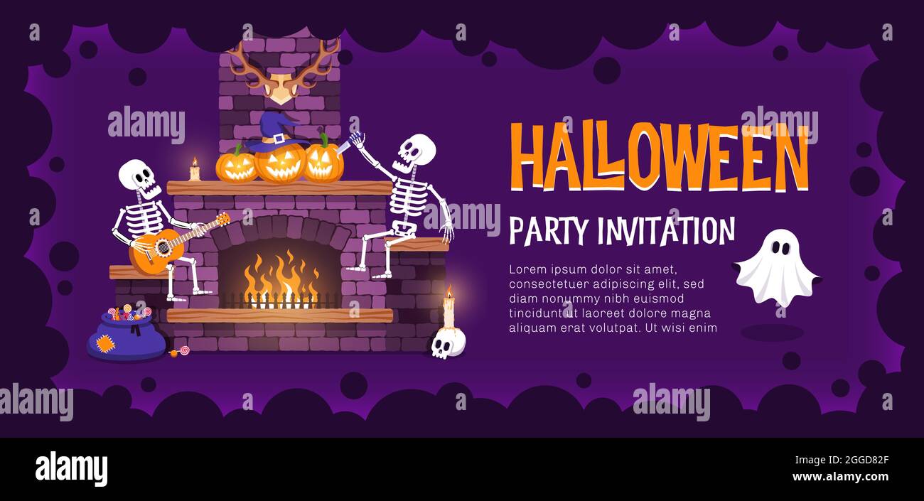 Halloween party ticket template Stock Vector