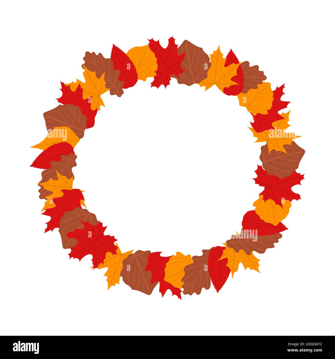 Autumn leaves frame, flat vector illustration Stock Vector Image & Art ...