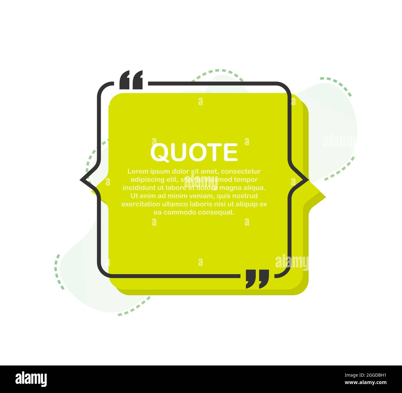 Set Quote frames. Blank template with print information design quotes. Vector stock illustration Stock Vector