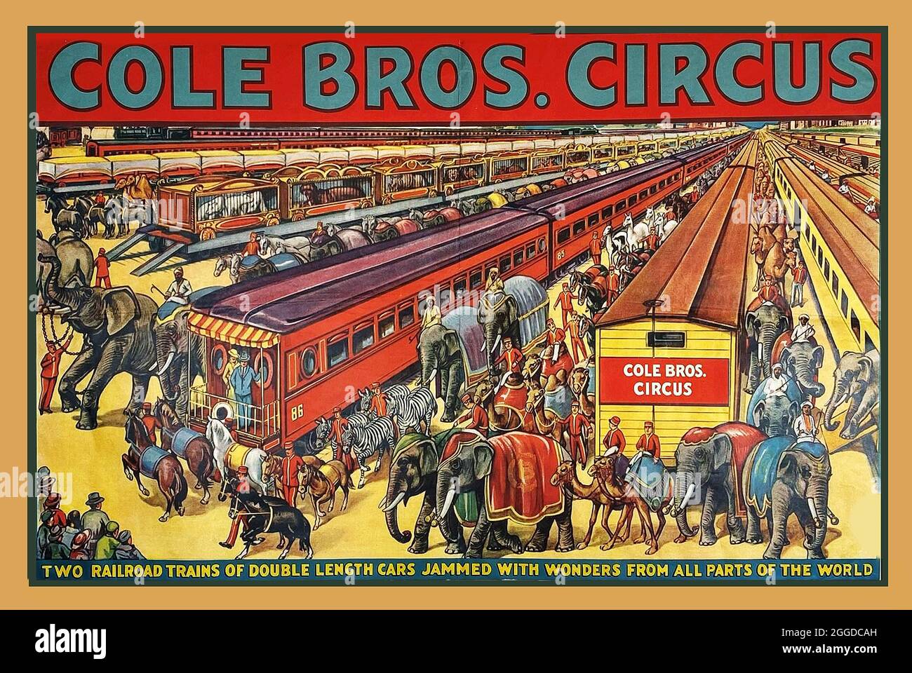Click On Vintage American circus poster - Cole Bros. Circus - Wonders