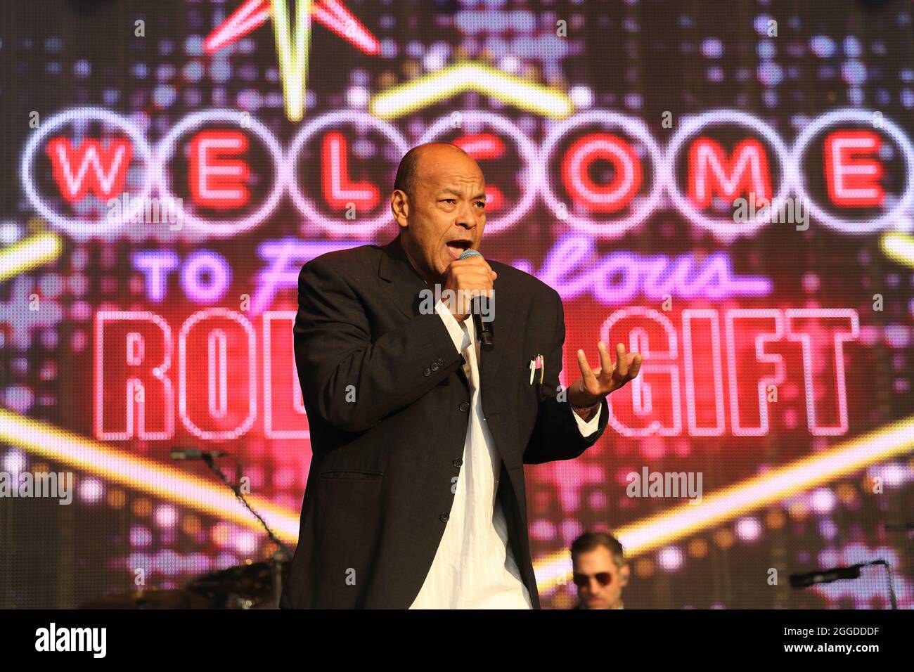Roland Gift performed live on stage at the Rewind South 80s Music