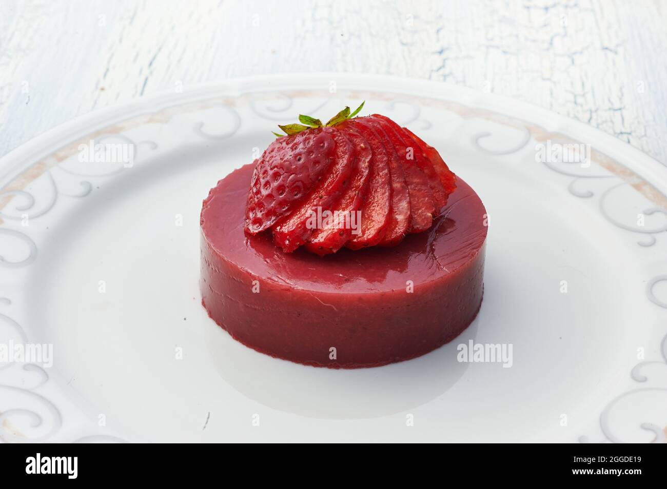 Strawberry pudding, Italy, Europe Stock Photo Alamy