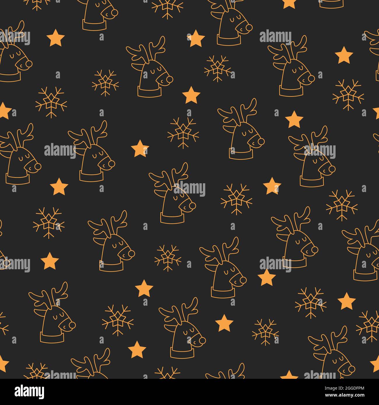 Beautiful christmas seamless pattern with gorgeous deers and snowflake ...