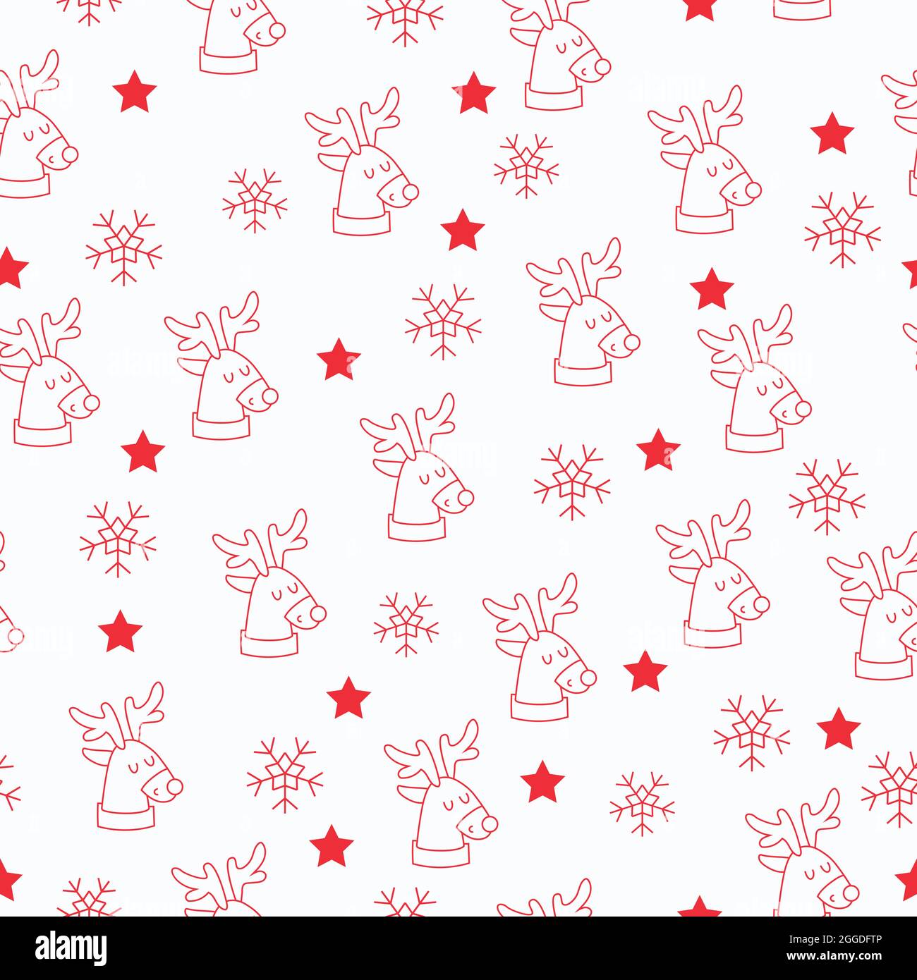 Beautiful christmas seamless pattern with gorgeous deers and snowflake ...