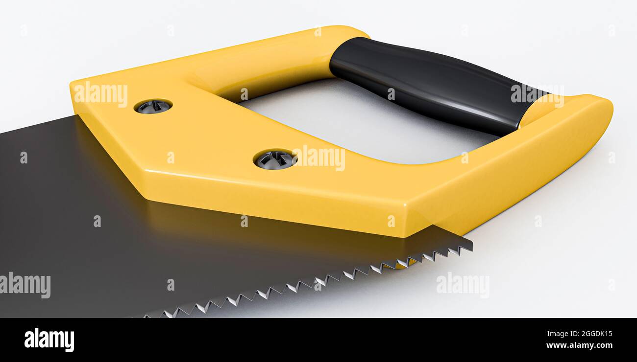 hand saw isolated on white background 3d illustration Stock Photo - Alamy
