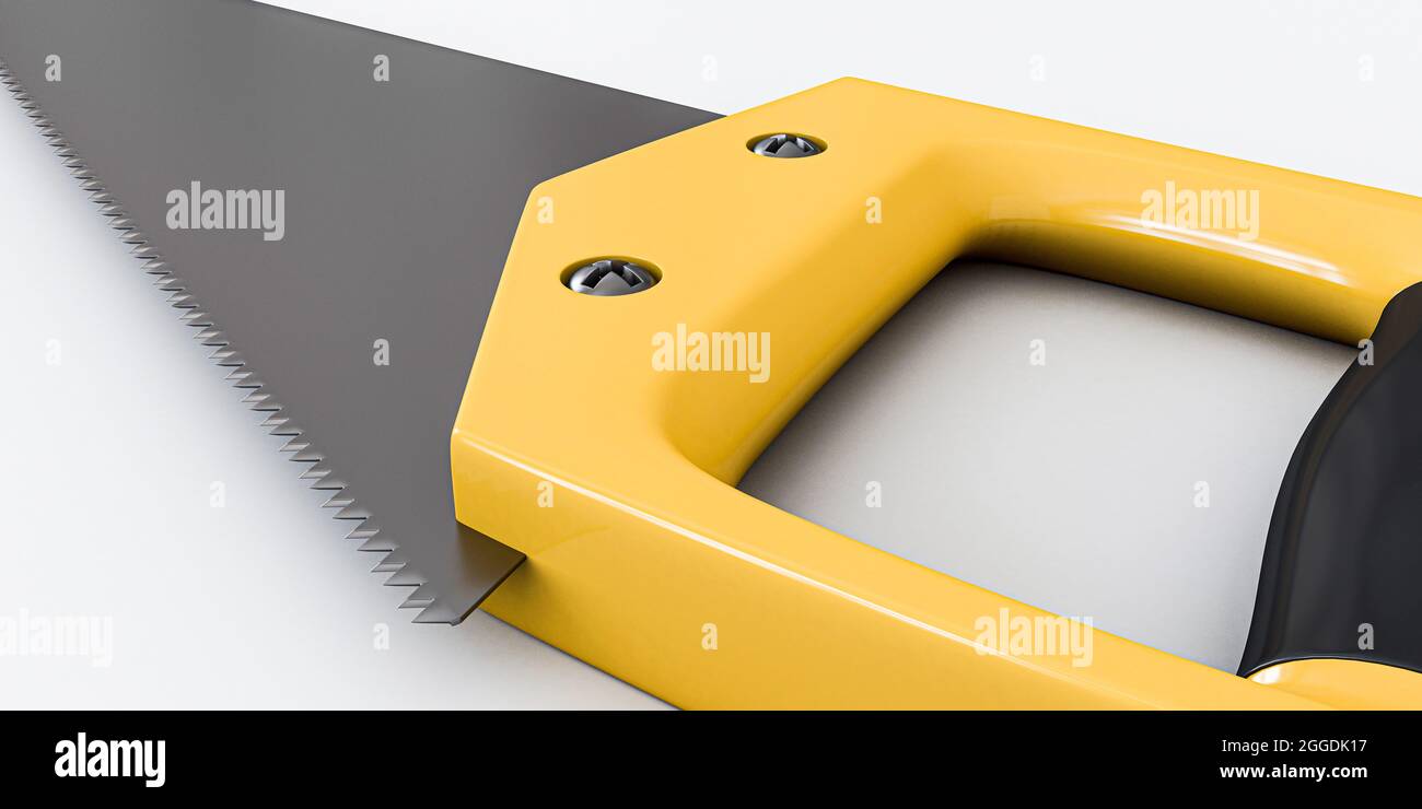 hand saw isolated on white background 3d illustration Stock Photo - Alamy