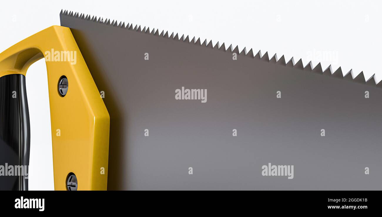 hand saw isolated on white background 3d illustration Stock Photo - Alamy