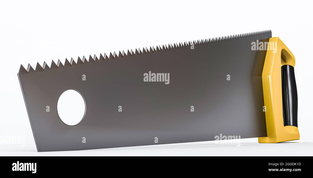 hand saw isolated on white background 3d illustration Stock Photo - Alamy
