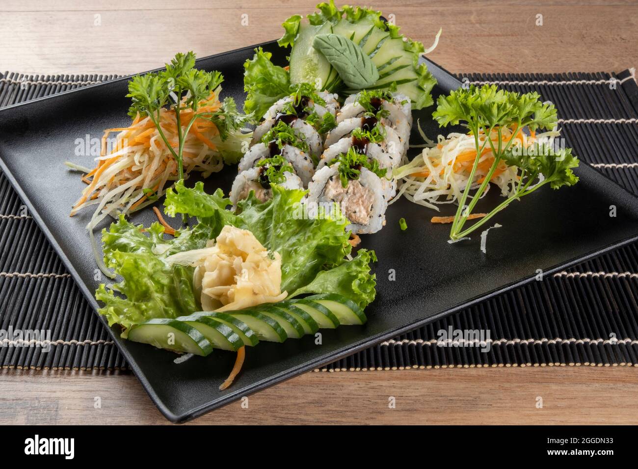 grilled salmon uramaki with cream cheese Stock Photo Alamy