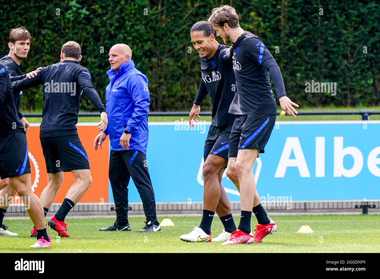 ZEIST, NETHERLANDS - AUGUST 31: KNVB Logo during the Netherlands Press  Conference at KNVB Campus on August 31, 2021 in Zeist, Netherlands (Photo  by Jeroen Meuwsen/Orange Pictures Stock Photo - Alamy