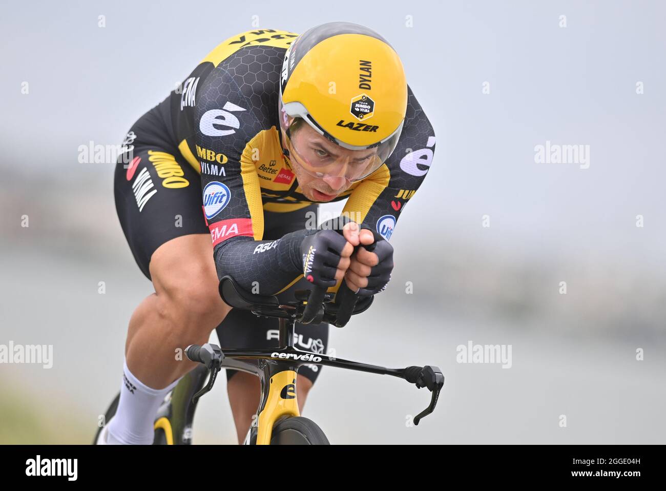 Dutch Dylan Groenewegen of Team Jumbo-Visma pictured in action during the second stage of the Benelux cycling tour, an individual time trial, 11,1km f Stock Photo