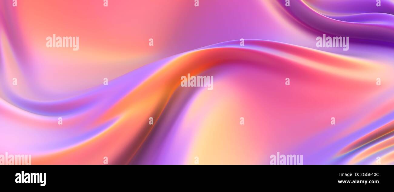 Iridescent chrome wavy gradient cloth fabric abstract background ...