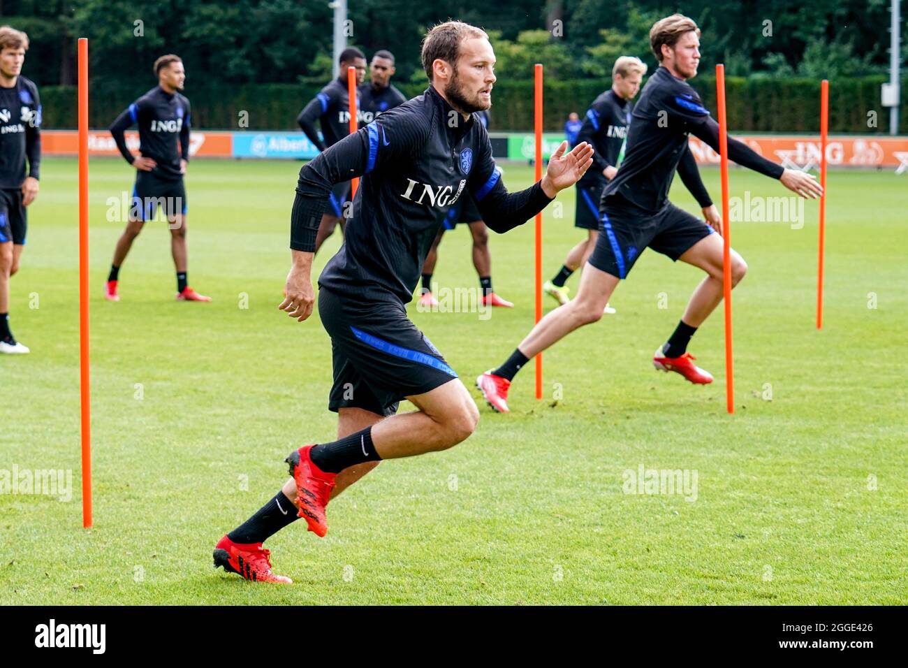 ZEIST, NETHERLANDS - AUGUST 31: KNVB Logo during the Netherlands Press  Conference at KNVB Campus on August 31, 2021 in Zeist, Netherlands (Photo  by Jeroen Meuwsen/Orange Pictures Stock Photo - Alamy