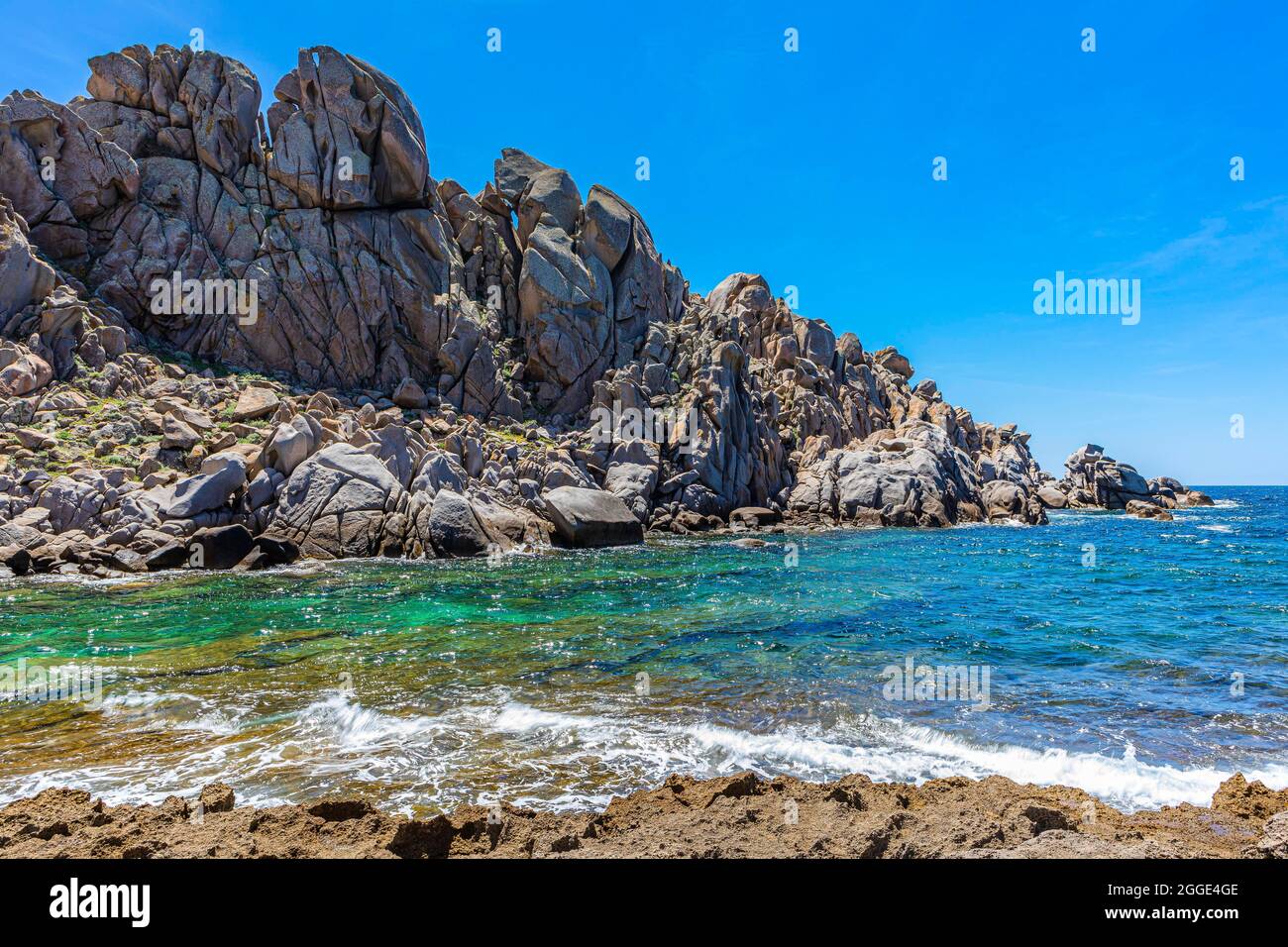 Bizarre rock formations in the Valle della Luna on the rocky coast of Capo Testa near Santa Teresa di Gallura, Sardinia, Italy Stock Photo