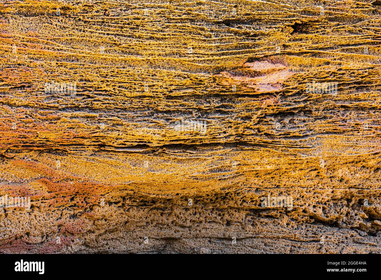 Porous sandstone in Valle della Luna at Capo Testa near Santa Teresa di Gallura, Sardinia, Italy Stock Photo