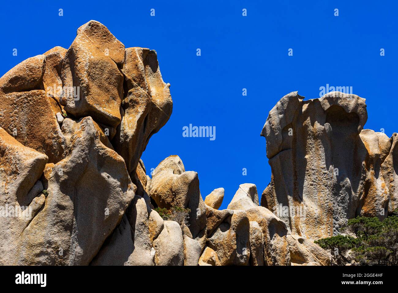 Bizarre rock formations in the Valle della Luna on the rocky coast of Capo Testa near Santa Teresa di Gallura, Sardinia, Italy Stock Photo