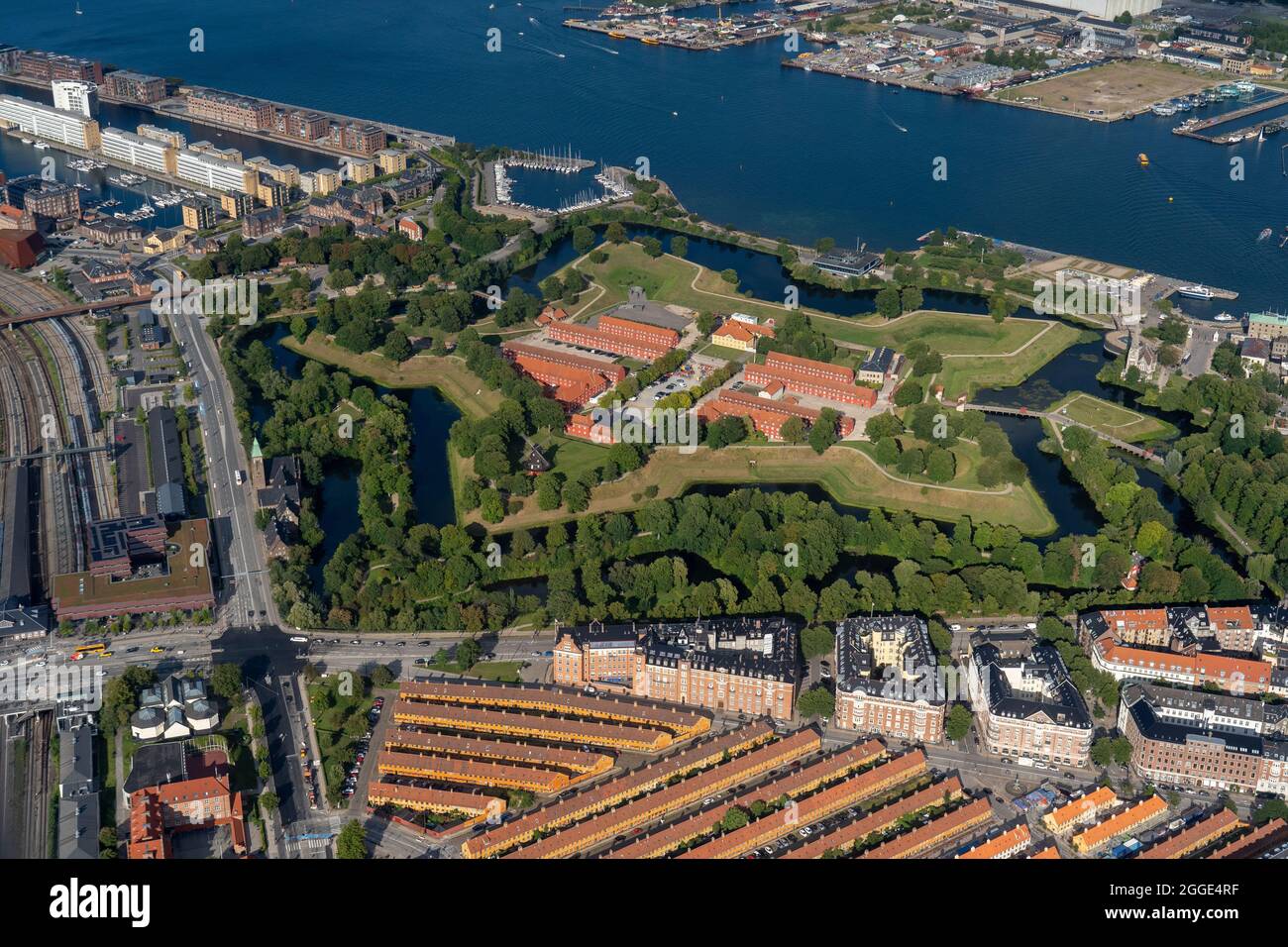 Aerial view of Fortress Kastellet in Copenhagen Stock Photo