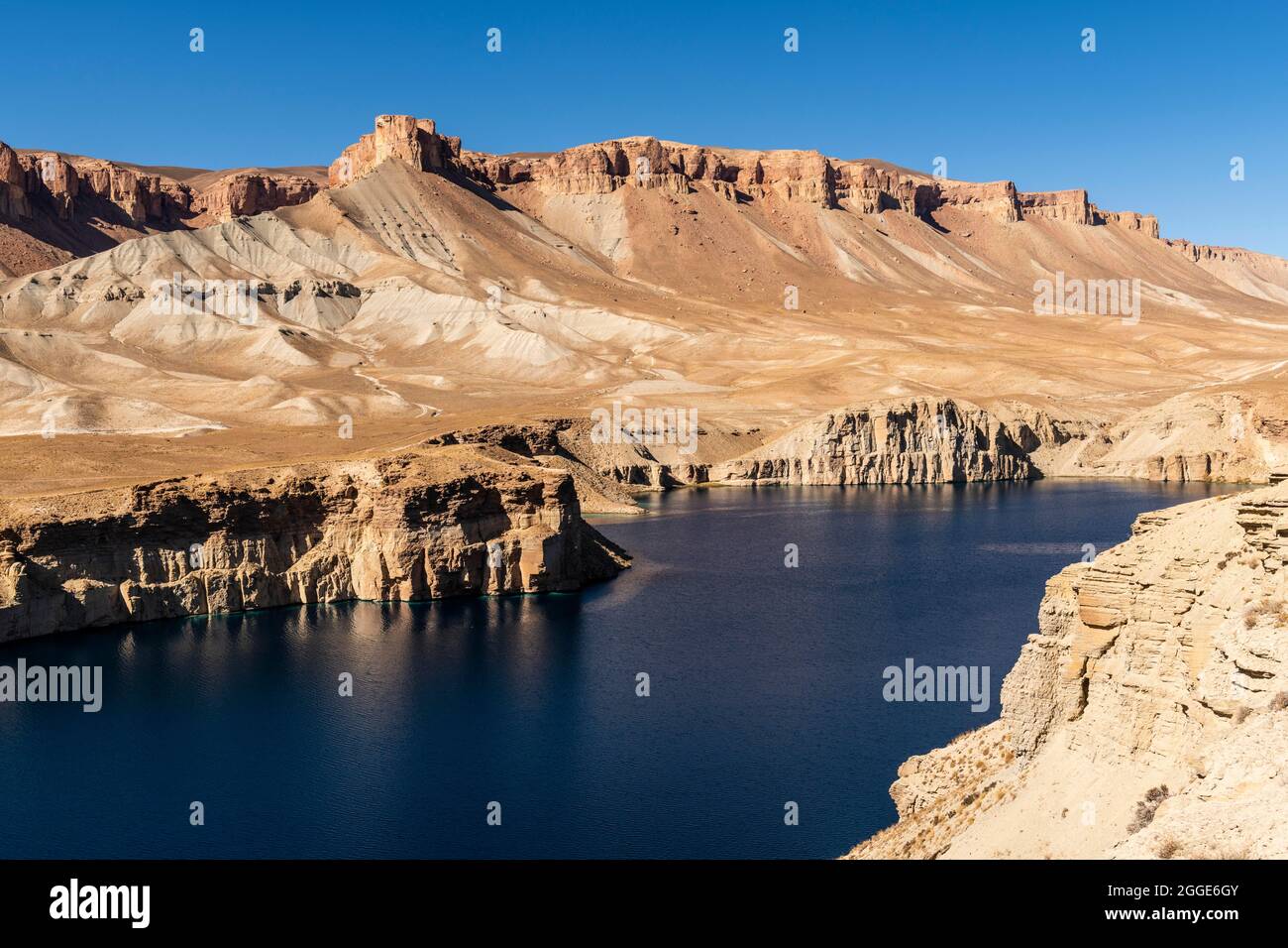 Overlook over the deep blue lakes of the Unesco National Park, BandE