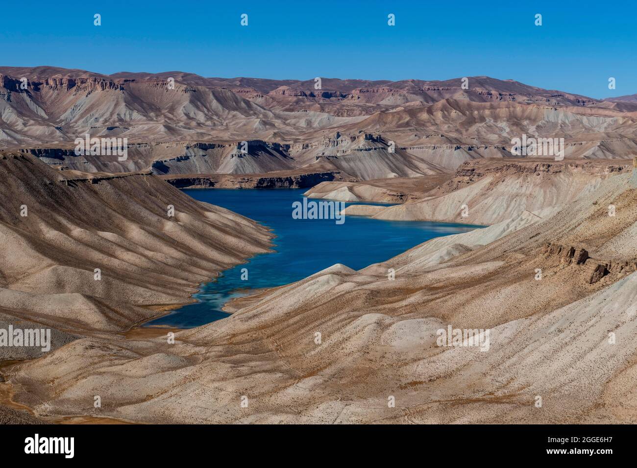 Overlook over the Unesco National Park, Band-E-Amir National Park, Afghanistan Stock Photo