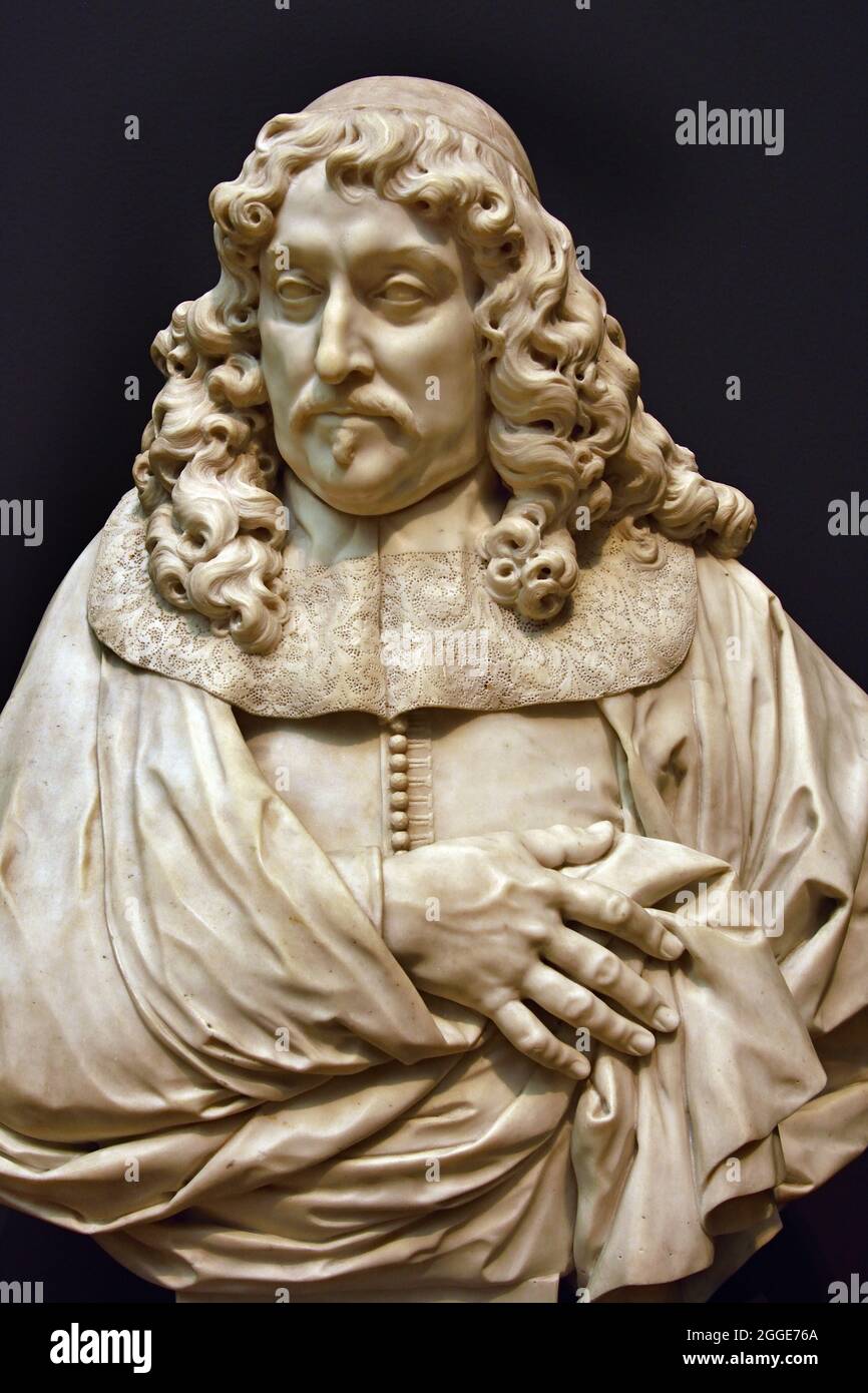 Andries de Graeff 1661 by Artus Quellinus 1609-1668 , Dutch, The Netherlands. ( Andries de Graeff strongly expressed. Dressed in a classical toga,  mayor allowed himself, immortalized in marble, as if he thought he was a Roman consul,  ) Stock Photo