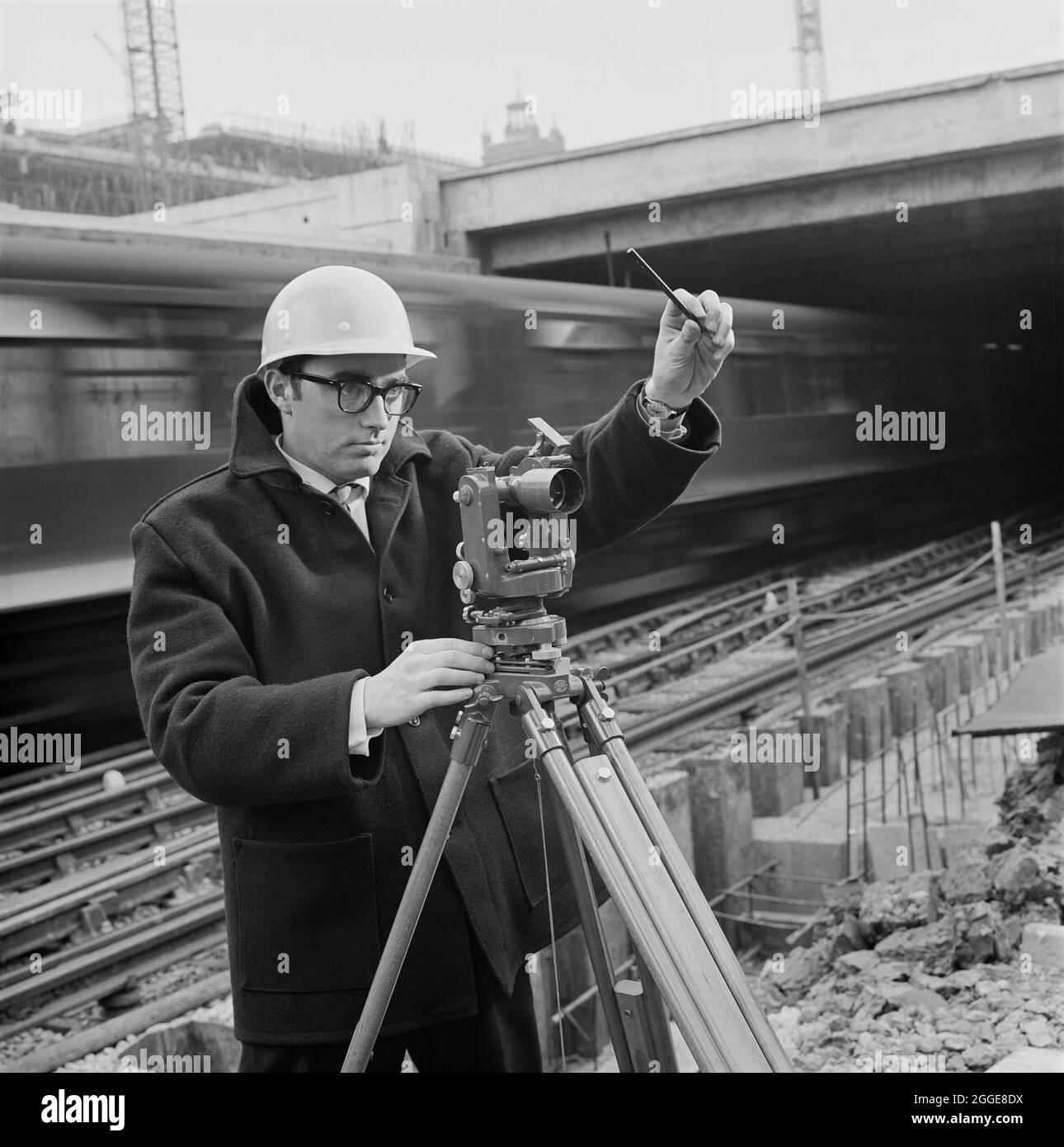Surveyor surveying Black and White Stock Photos & Images - Page 2 - Alamy
