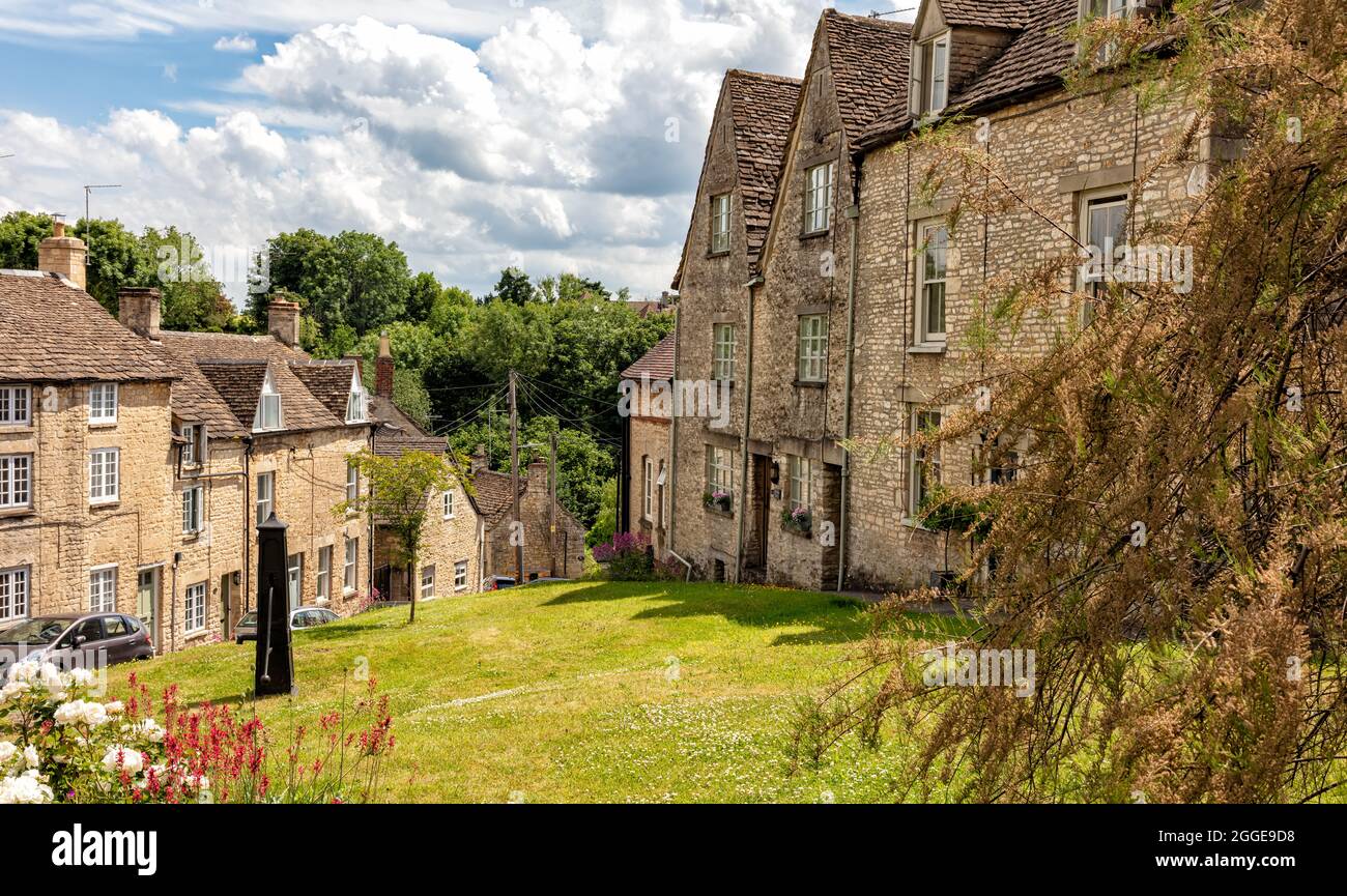 View of typical buildings in the Cotswold Market Town of Tetbury, Gloucestershire, England, United Kingdom Stock Photo