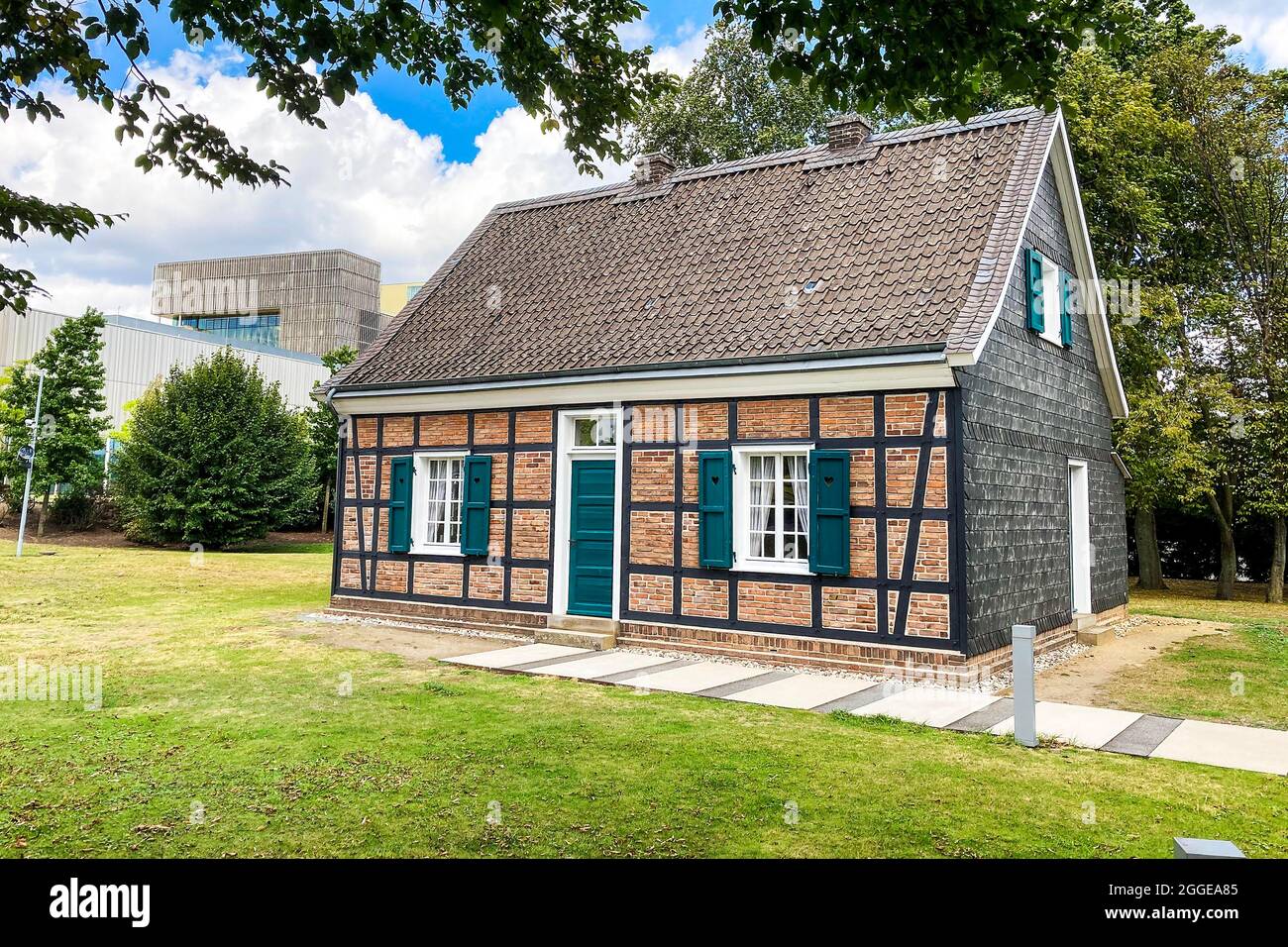 Historic headquarters of the Krupp company, in the left background modern administration of