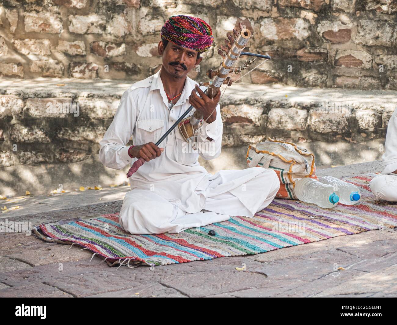 Musician with traditional stringed instrument, Mehrangarh Fort, Jodhpur