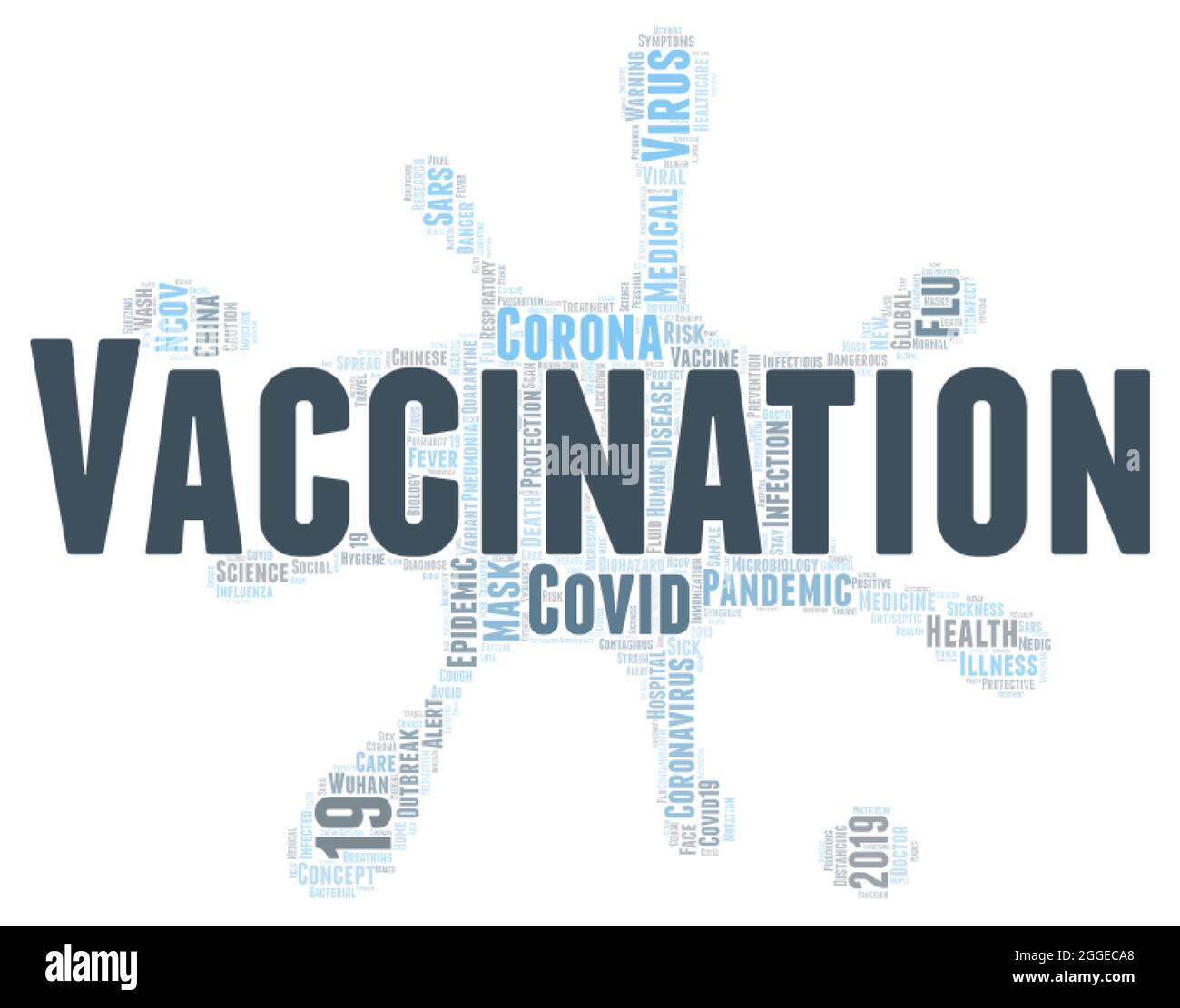 Vaccination  word cloud concept on white background, 3d rendering Stock Photo