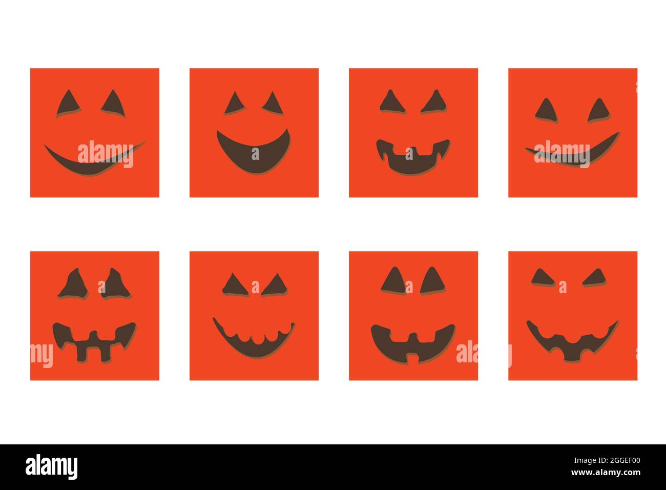 halloween cartoon pumpkin face social media post template. Stock Vector