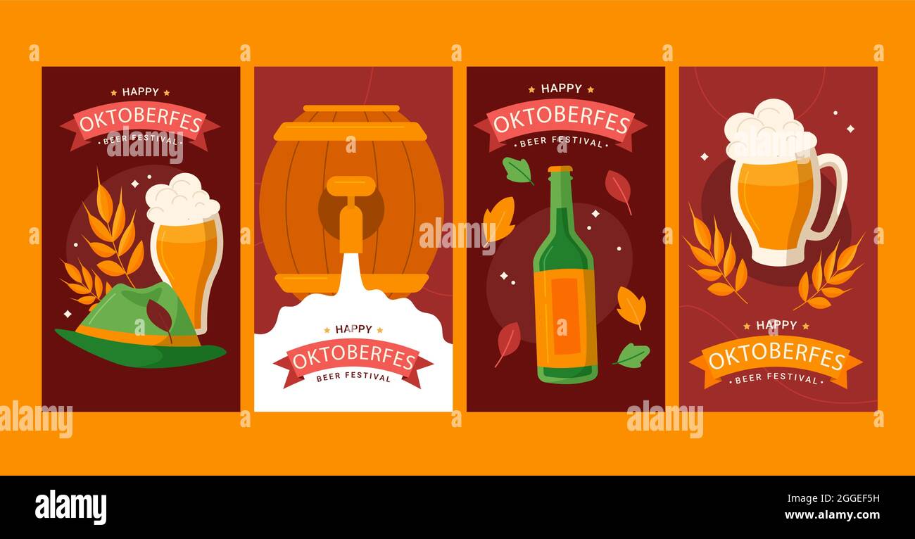 Oktoberfest stories set Vector illustration Stock Vector Image & Art ...