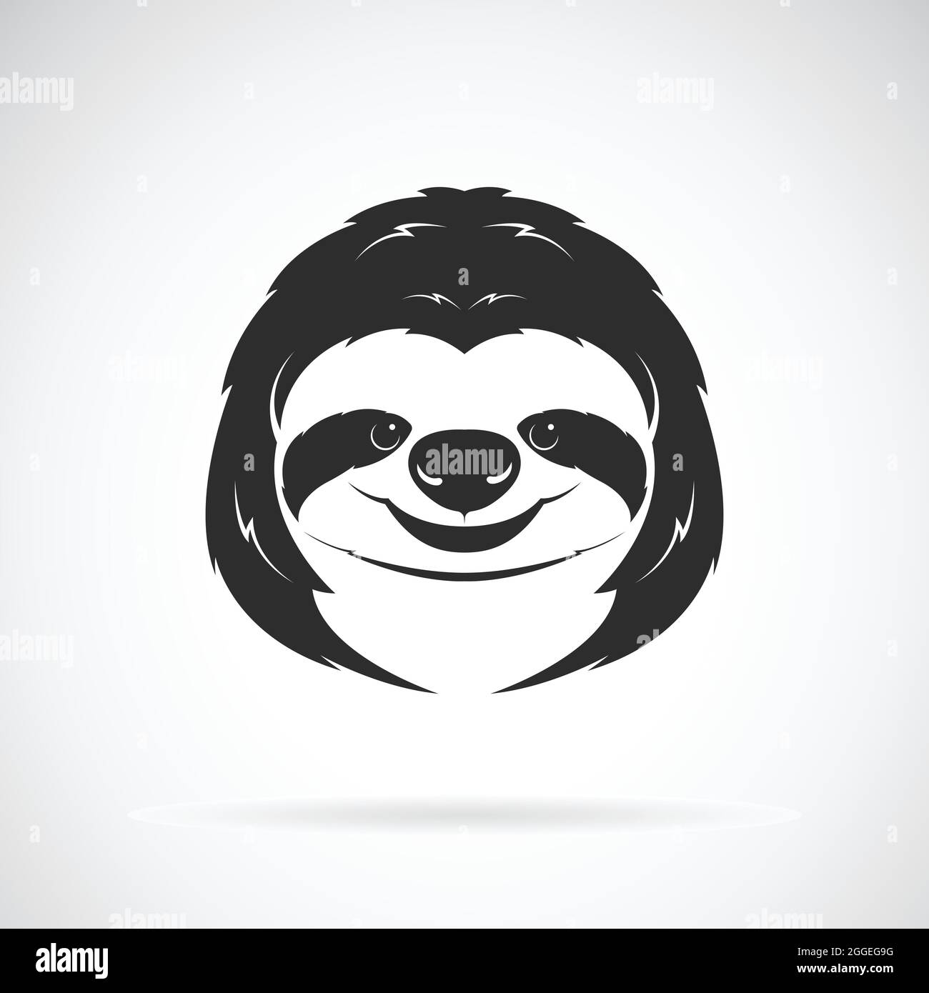 Vector of a sloth head design on white background. Wild Animals. Vector illustration. Easy editable layered vector illustration. Stock Vector