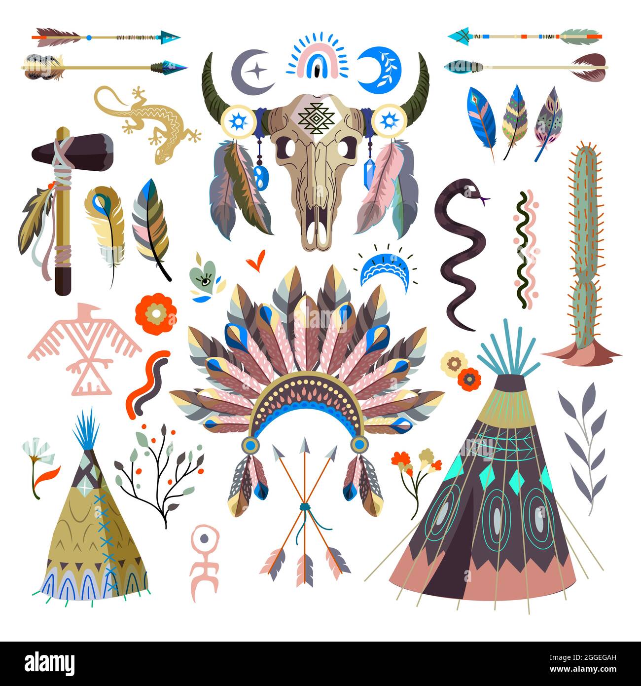 Detailed boho elements set Vector illustration Stock Vector Image & Art ...