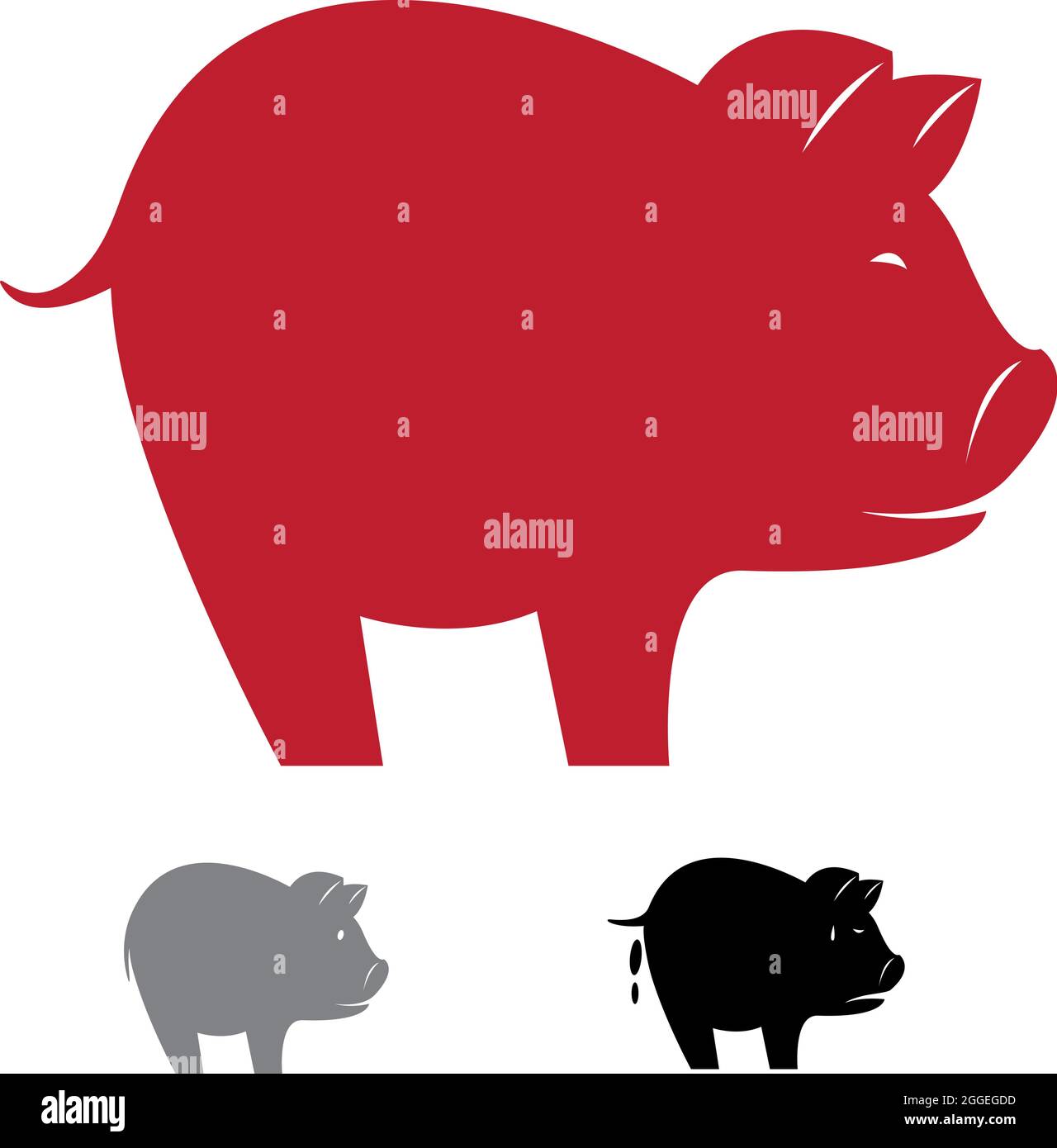 Vector image of pig on white background. Easy editable layered vector illustration. Animals. Stock Vector